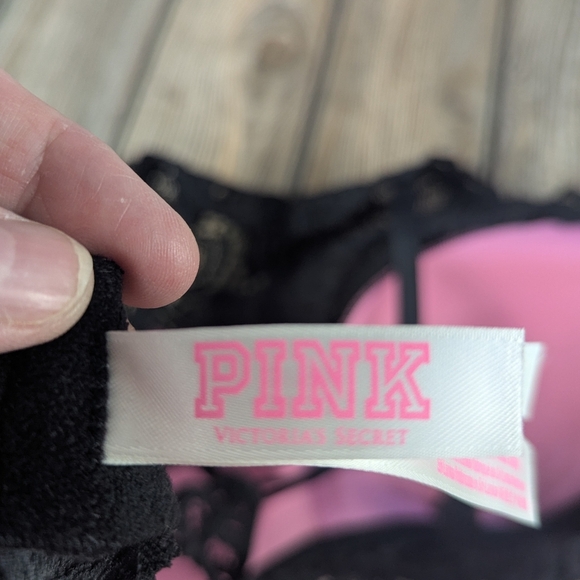 Pink The Lace High Neck Push Up Bra Large In Excellent Condition - Picture 5 of 9